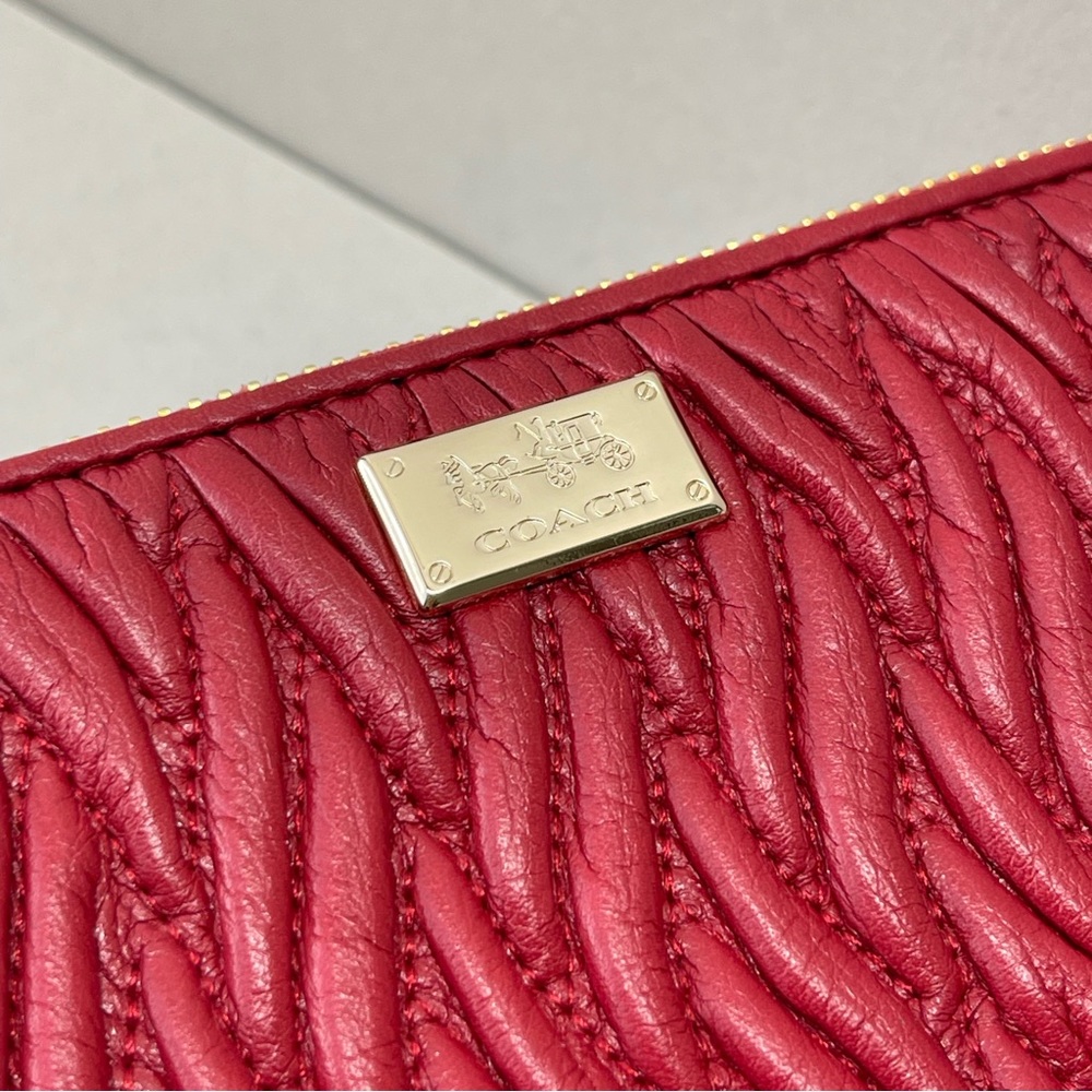 (new+tag) Coach twist leather accordion zip around wallet clutch - Picture 3 of 12